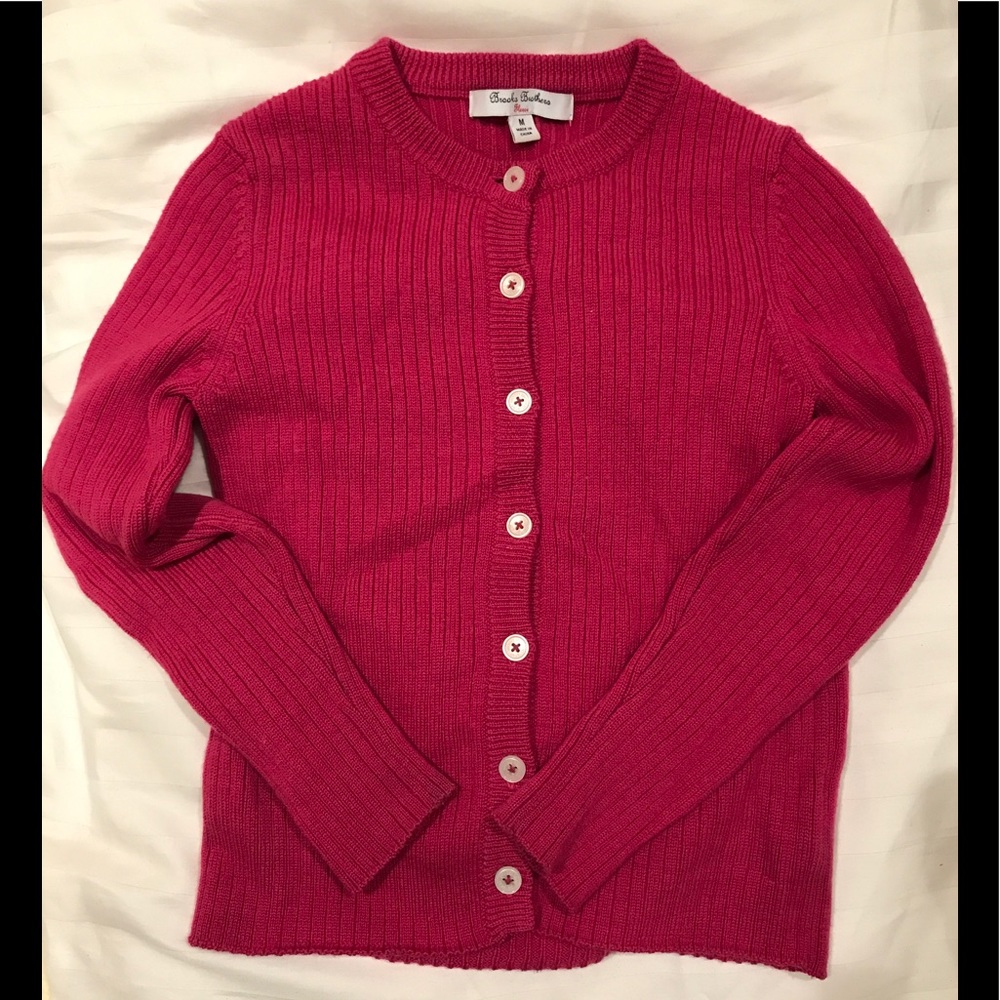 Brooks Brothers raspberry cardigan 💕