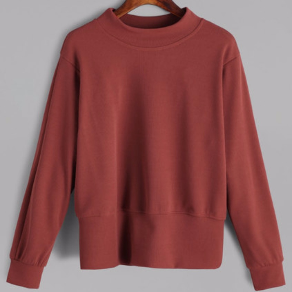 Mock Turtle Neck Crew Top