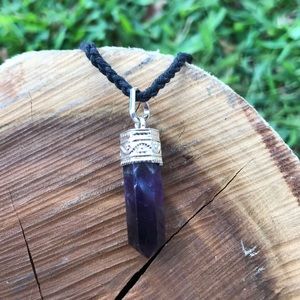 Amethyst Crystal Necklace •