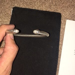 David Yurman cable bracelet with diamond domes