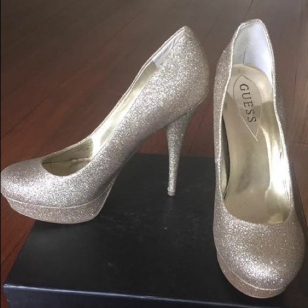 G by Guess Gold Glitter Pumps