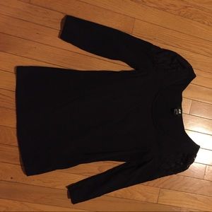 H&M Black Top with Laced sleeves small H&M Black Top with Laced sleeves small
