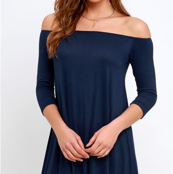 SOLD-Off The Shoulder Dress - Picture 2 of 3