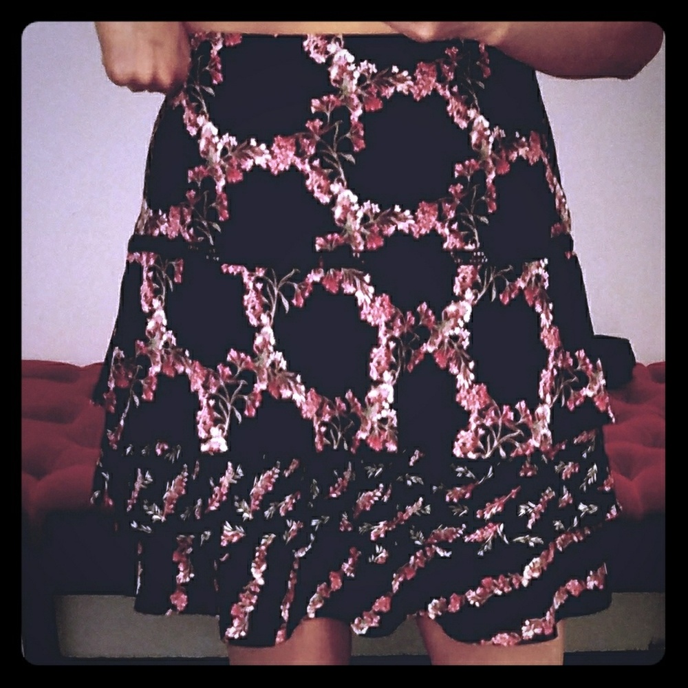 Mixed Floral Print Skirt