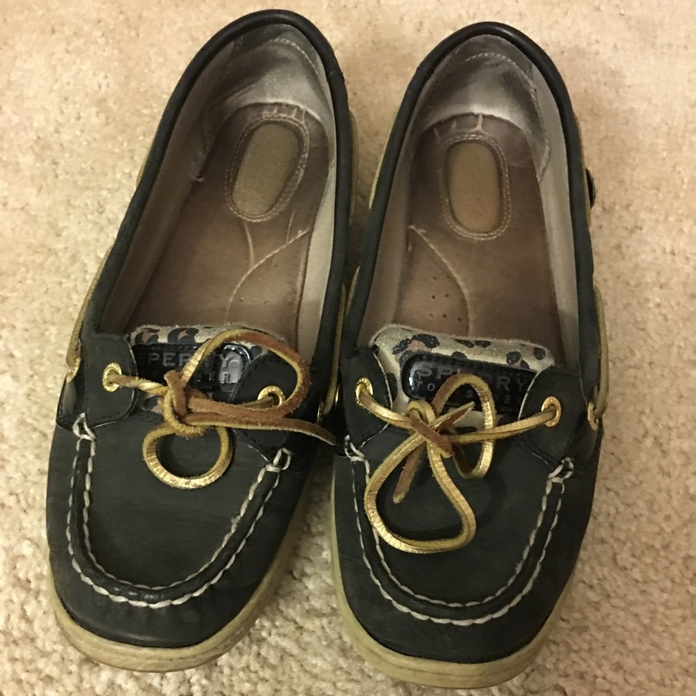 Black Cheetah Print Sperry Top-sider