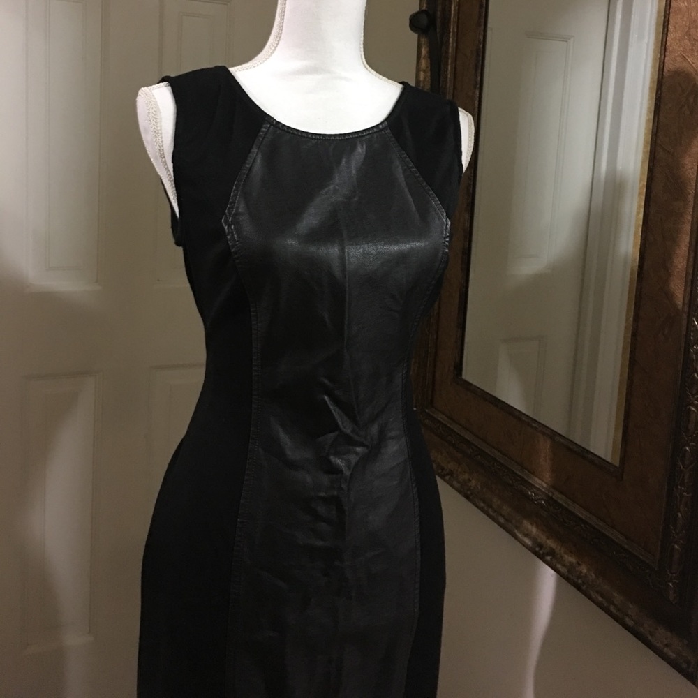 Black leather panel dress size Medium