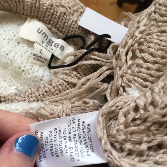 Umgee BOHO crochet fringed sweater tunic - Picture 6 of 6