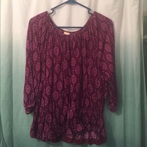 Maroon pattern top