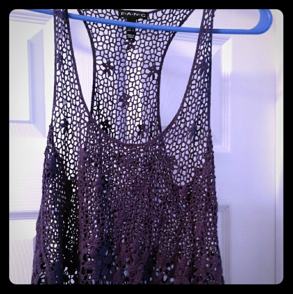 F.a.n.g - never worn navy crochet top