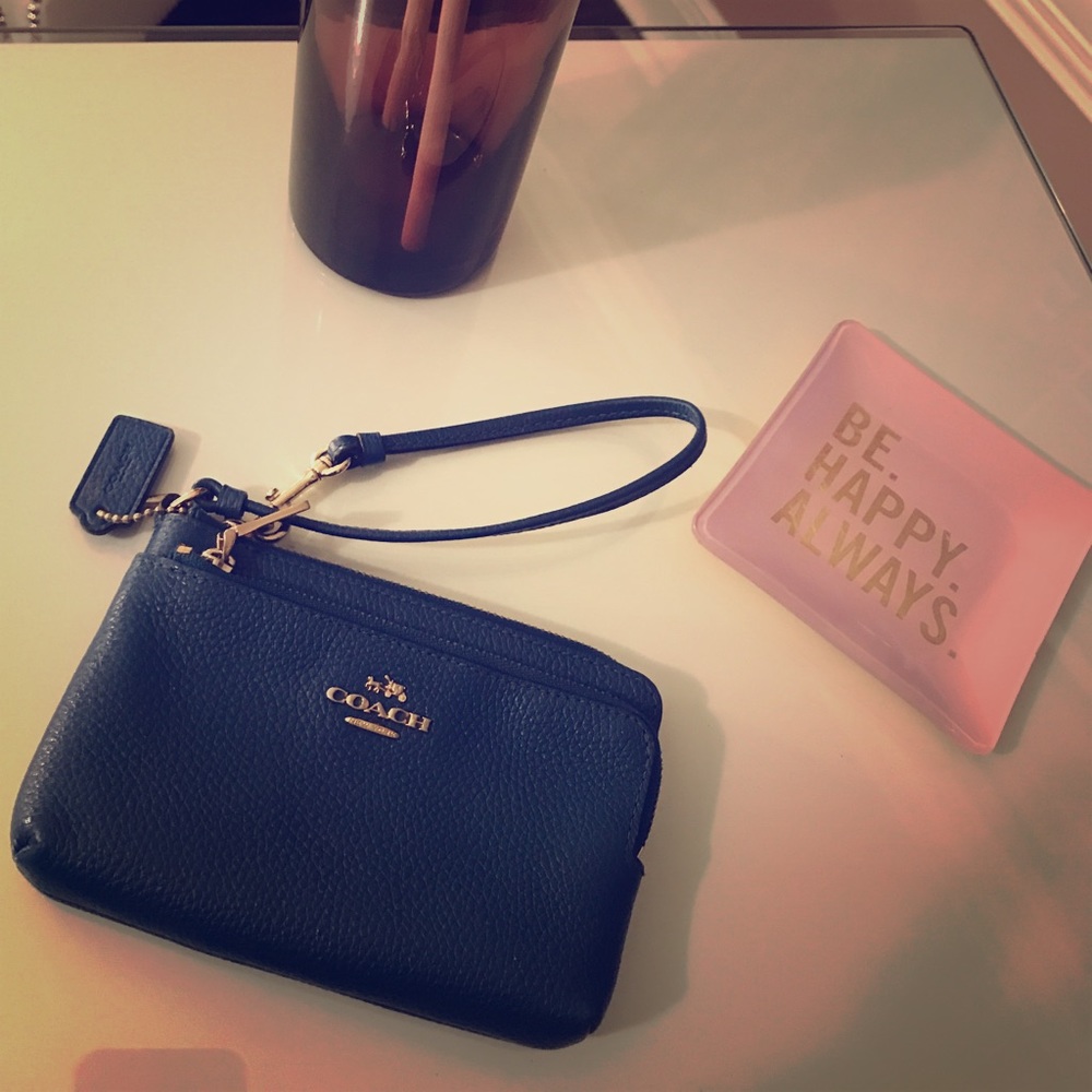 Coach Leather Blue Wristlet