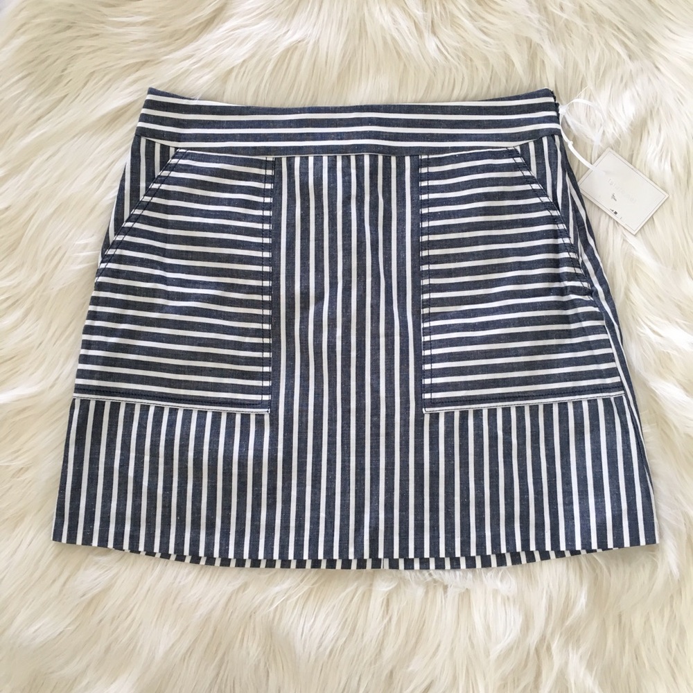 LAST DAY 1.STATE Striped Pocket Cotton Mini Skirt NEW