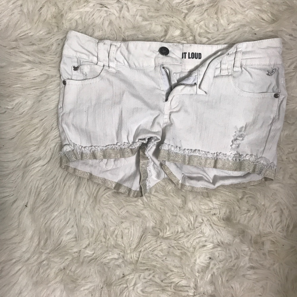 White jean shorts