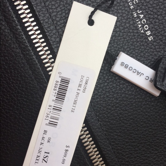 Marc by Marc Jacobs Black Leather Double Pocket Crossbody  Marc Jacobs blk leather crossbody double pouchette