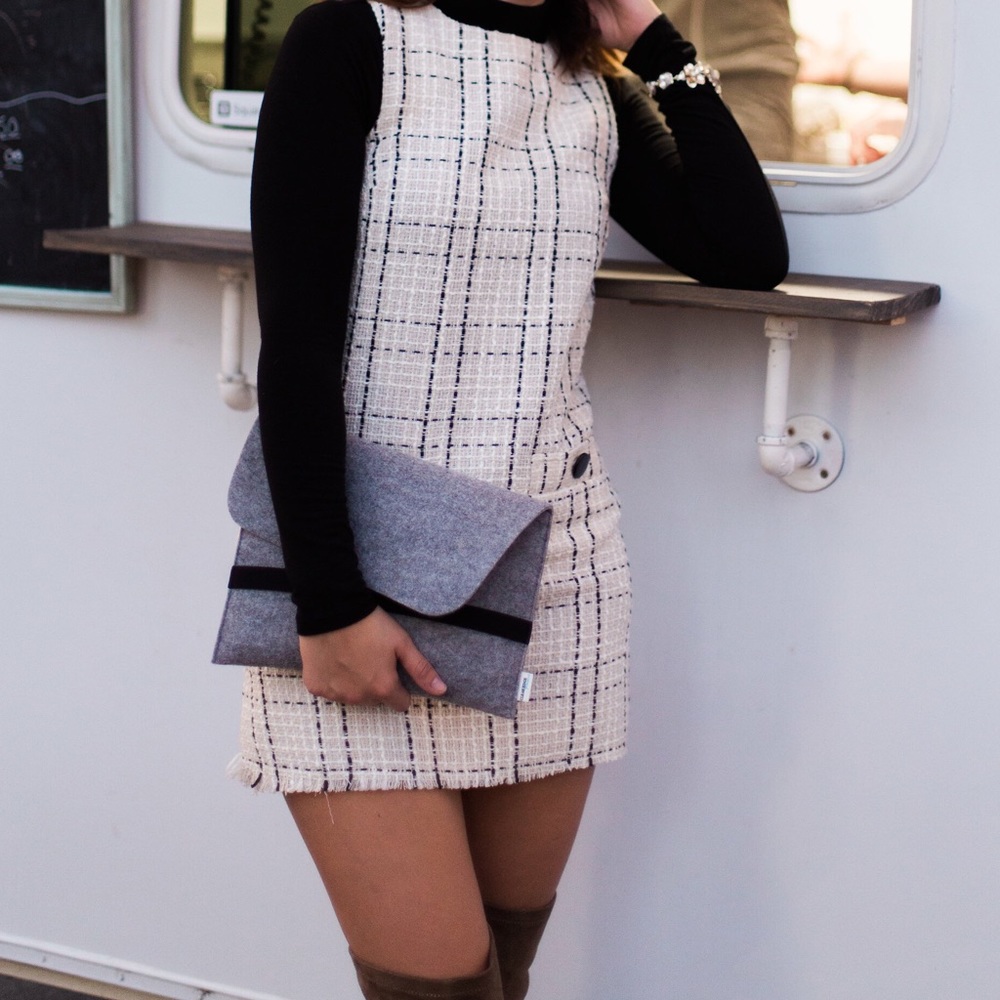 Tweed shift dress