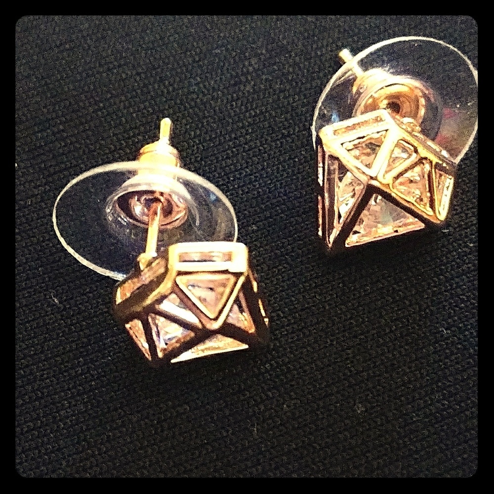 🥂🥂Bling stud earrings Rose Gold