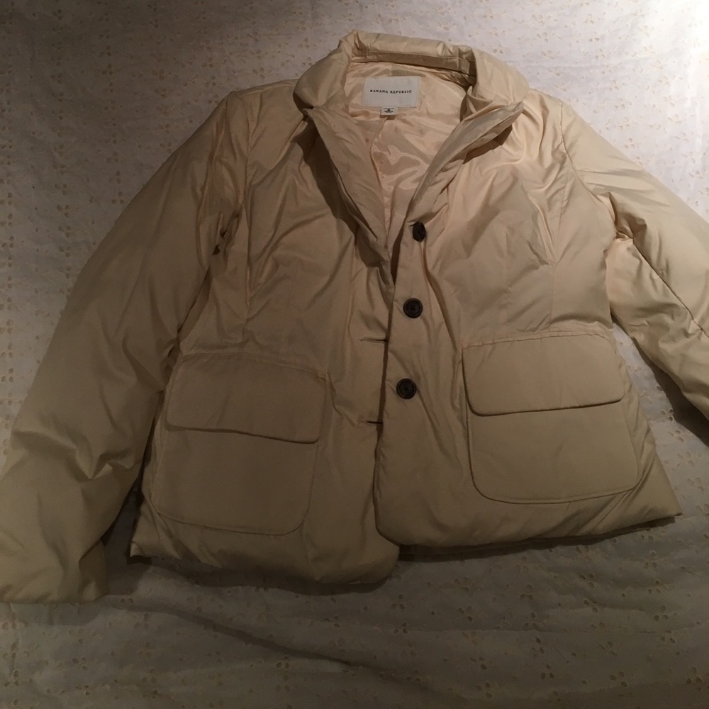 Down feather cream coat