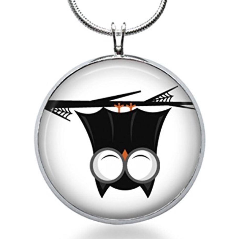 Hanging Owl Halloween necklace