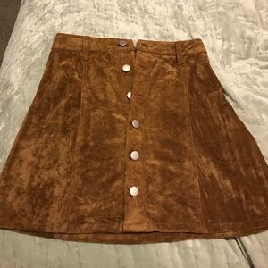 Brown suede skirt