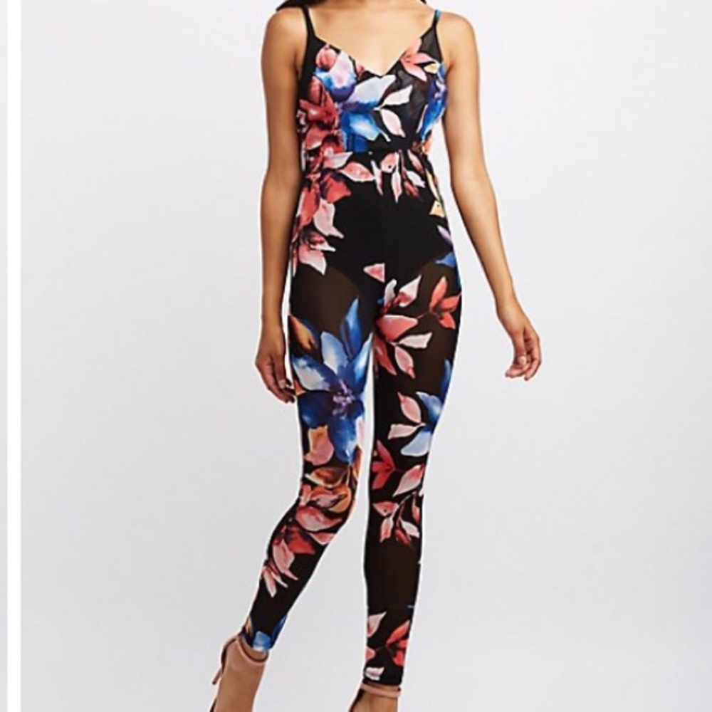 Mesh Floral Jumpsuit