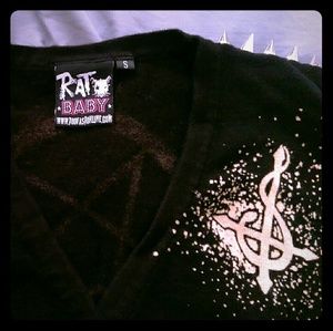 Witchy Goth/Punk Black Crop Top Sweater