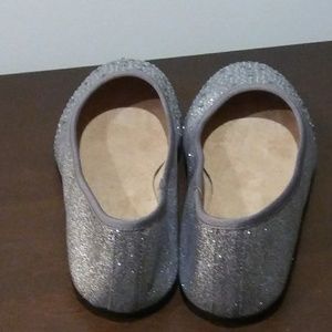 Silver glittery pumps