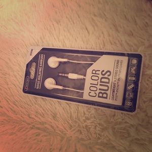 White headphones / earbuds