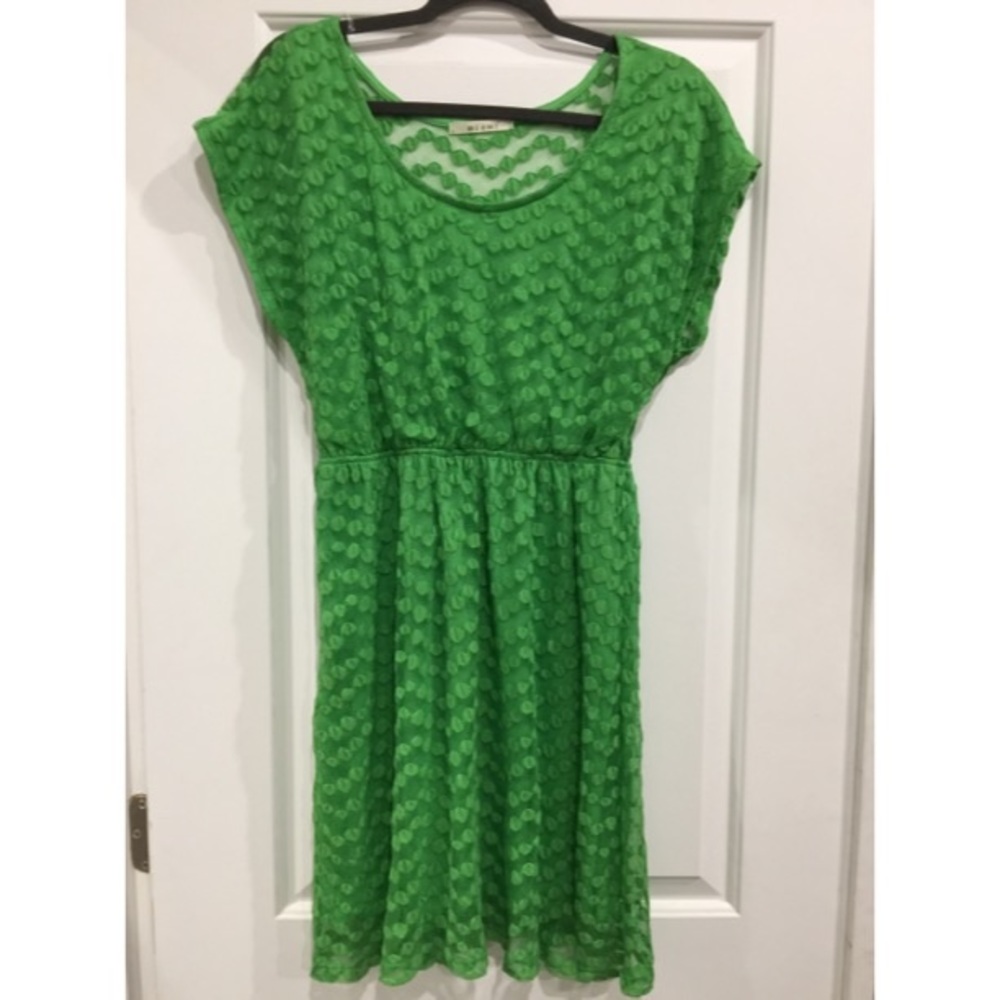 Green sheer back dress