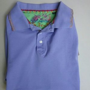 Robert Graham Embroidered  Polo Shirt  Purple