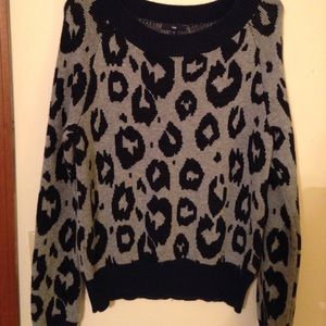Gap Navy Animal Print Sweater Gap Navy Animal Print Sweater