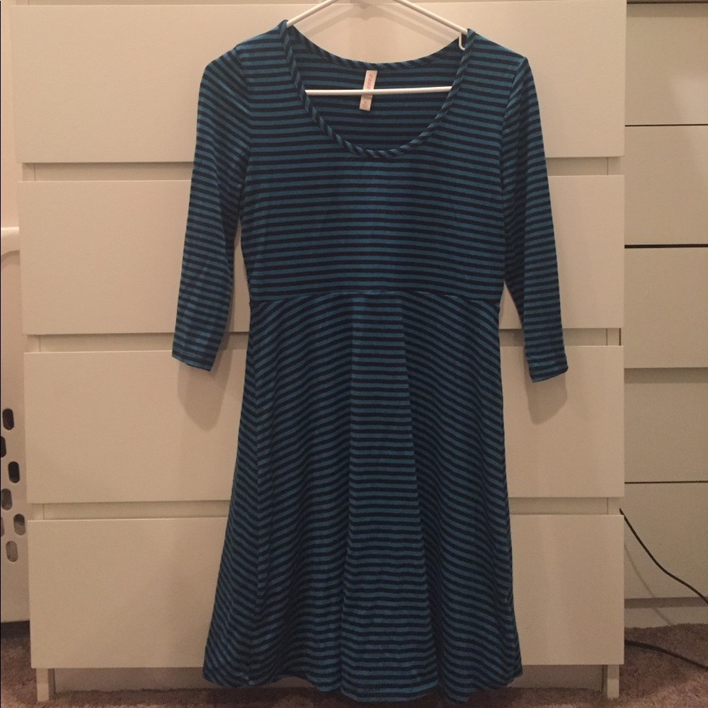 Navy Blue Striped Dress