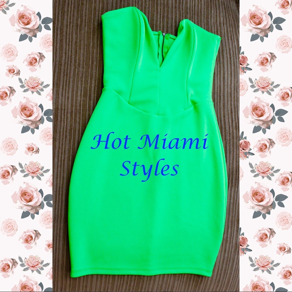 Neon Green Hot Miami Styles Mini Dress
