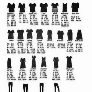 Agnes and Dora Size Chart