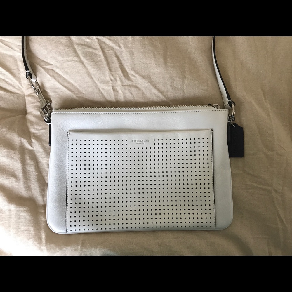 Authentic COACH white cross body bag