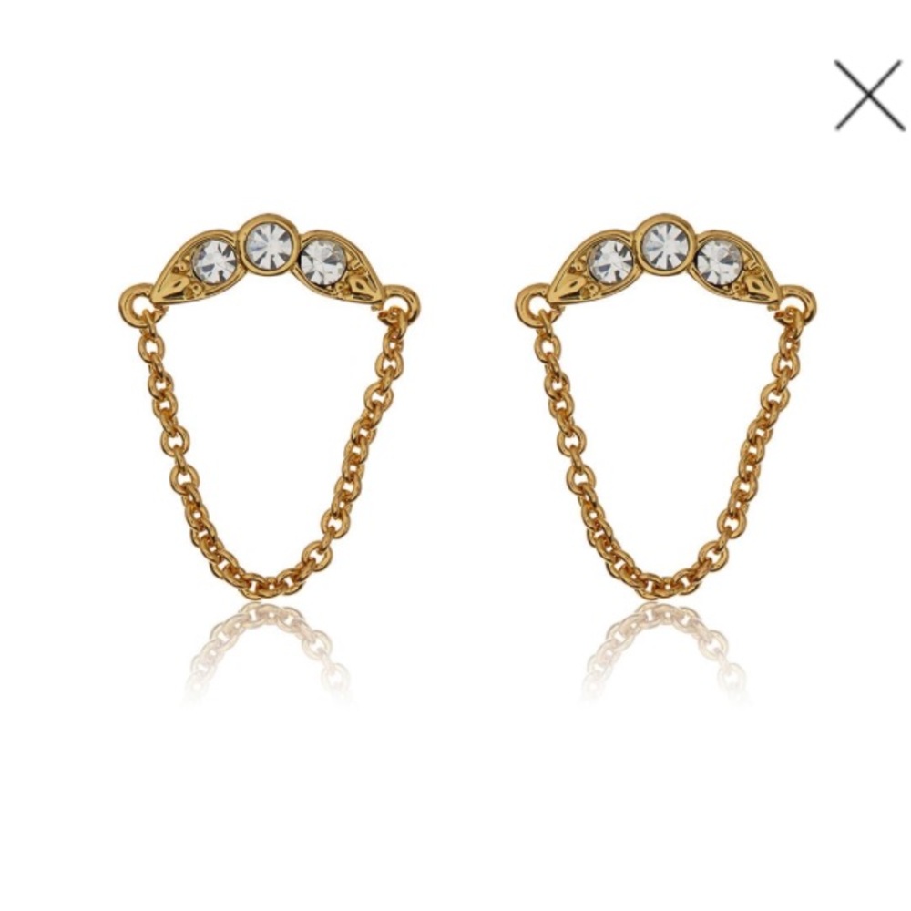 Luv AJ gold Posie chain stud earrings NEW in box