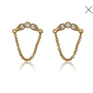 Luv AJ gold Posie chain stud earrings NEW in box