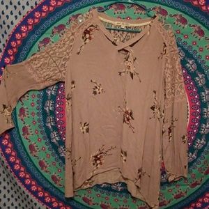 Long sleeve printed blouse
