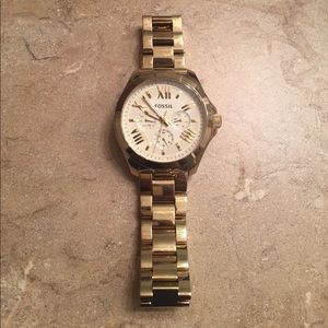 Gold Fossil Watch