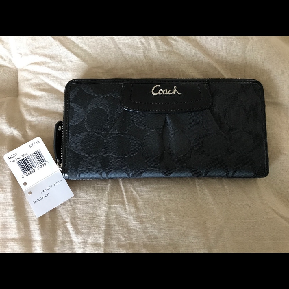 Authentic COACH fabric wallet in black