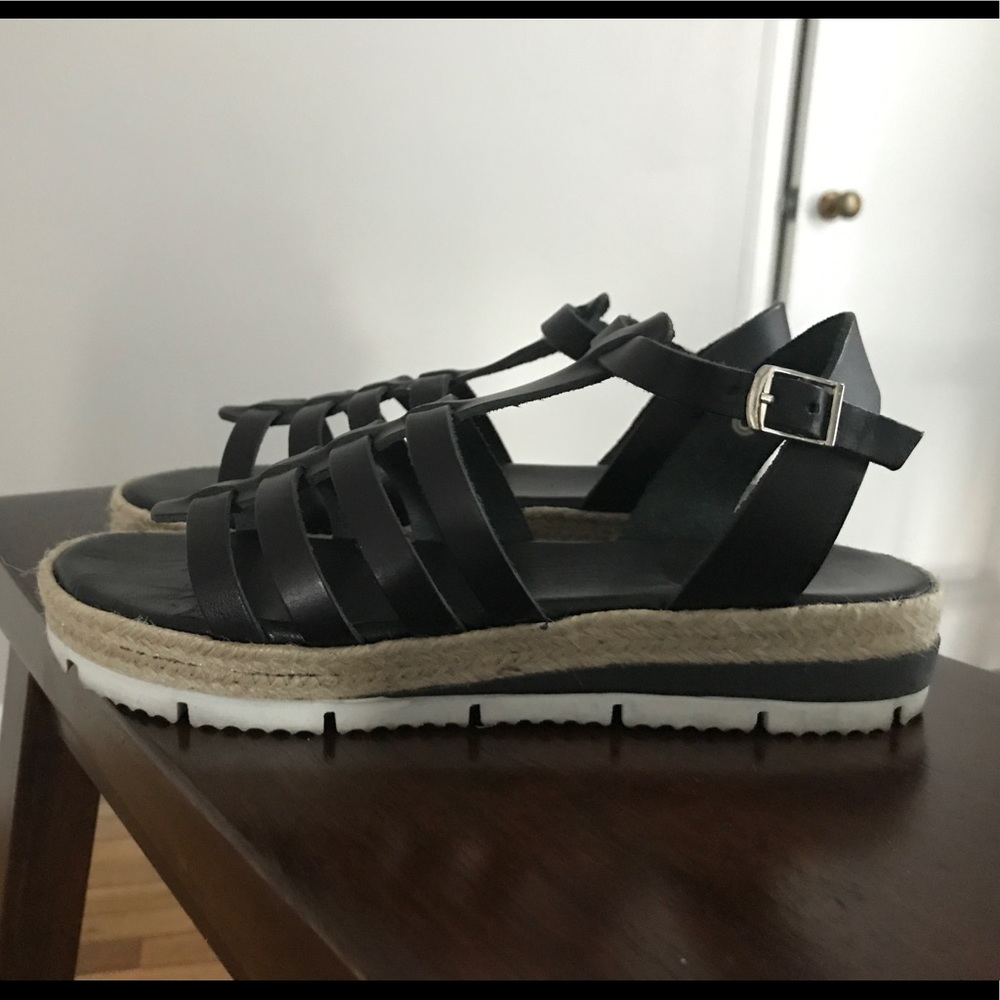 Black Leather Platform sandals
