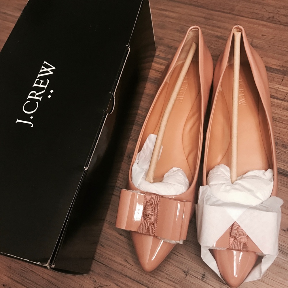 J. Crew Emery Patent Bow Flats NWT
