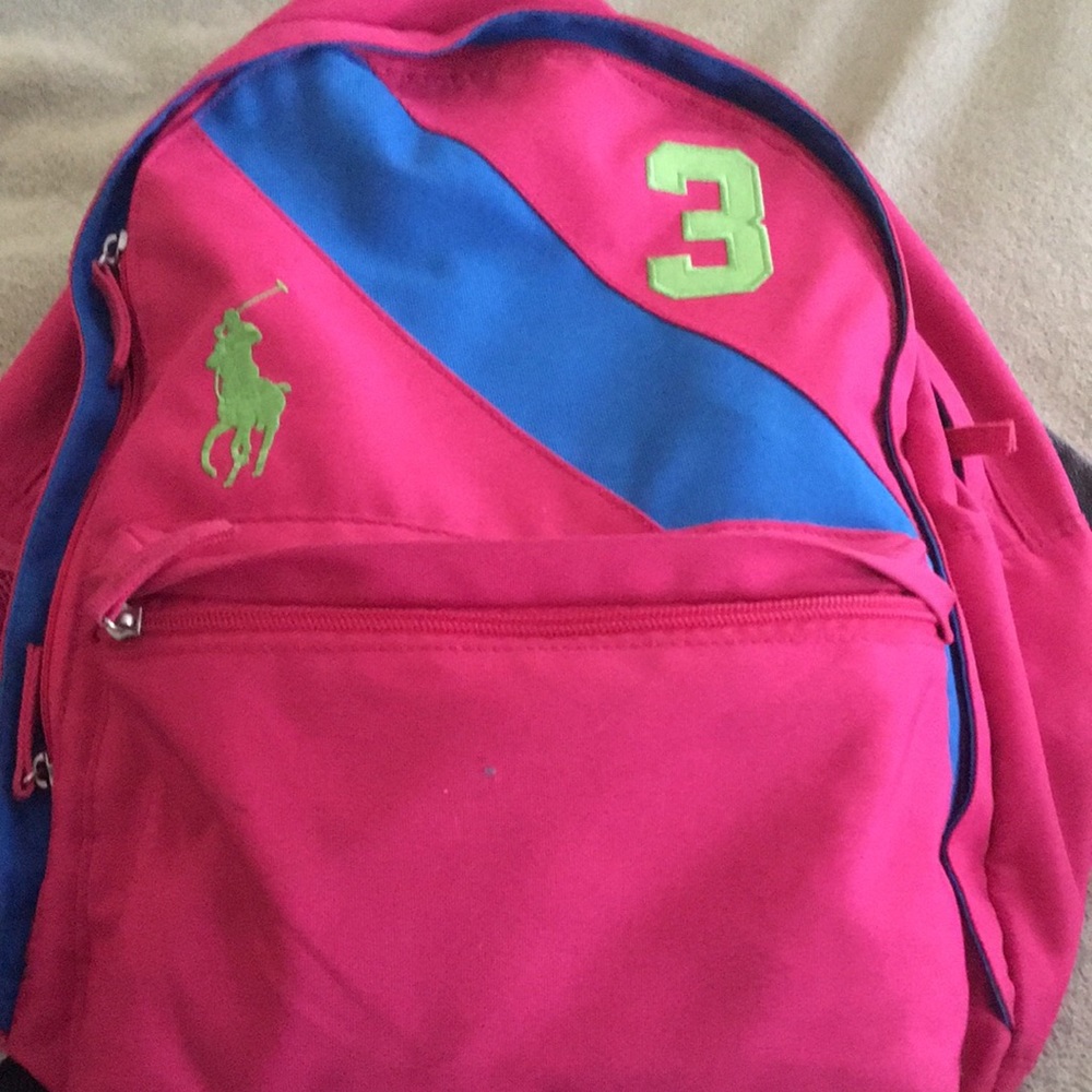 Pink polo backpack