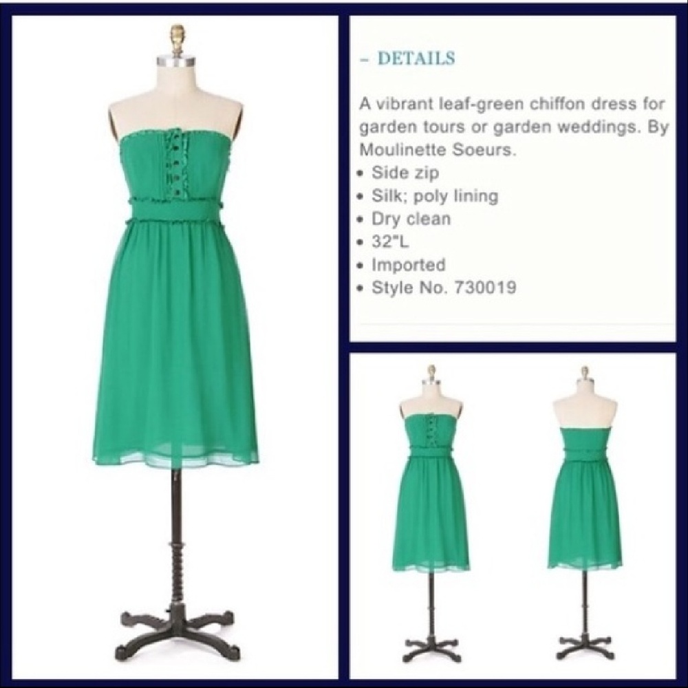 Anthropologie Moulinette Soeurs Strapless Green