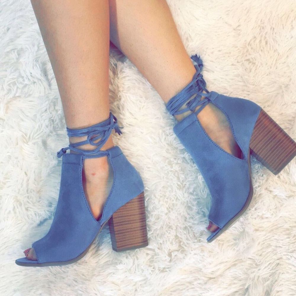 Baby Blue Chunky Heels
