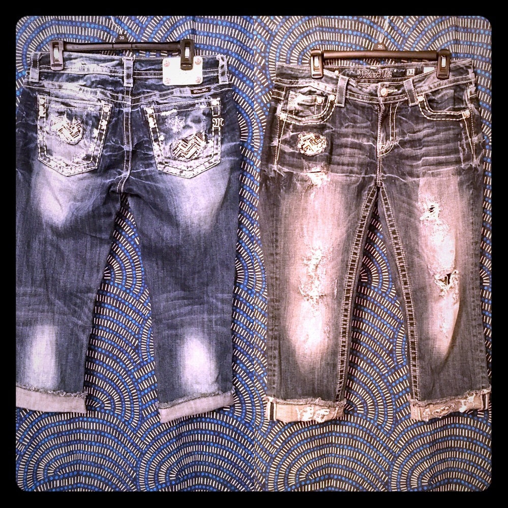 Miss Me Signature Cropped Distressed Jeans Size 31