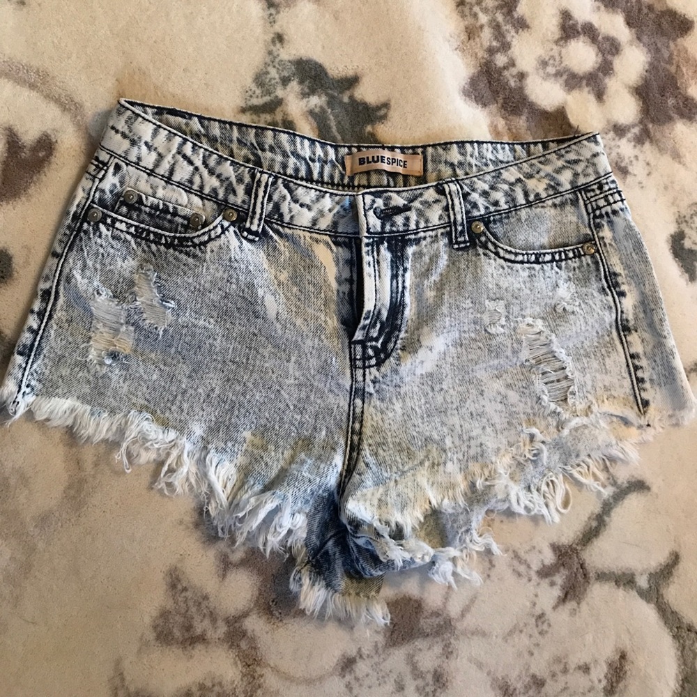 Blue Spice High Waisted Denim Shorts