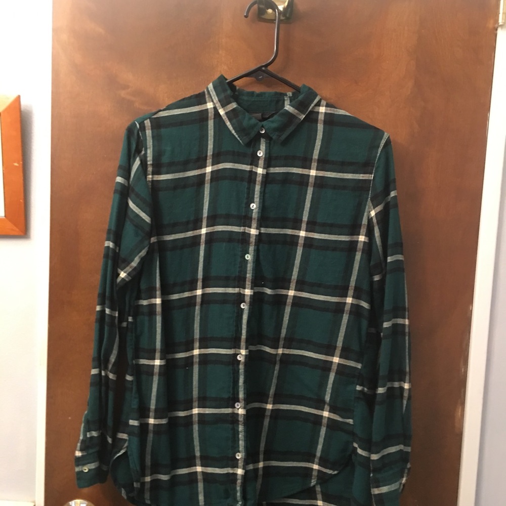 Cozy, super soft, flannel button up blouse