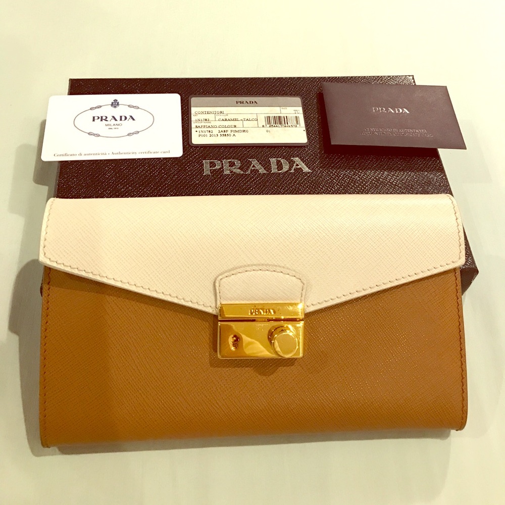 Prada saffiano leather clutch