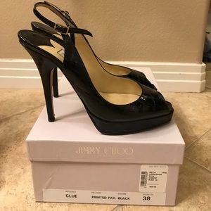 Authentic Jimmy Choo black platform heels sz 38