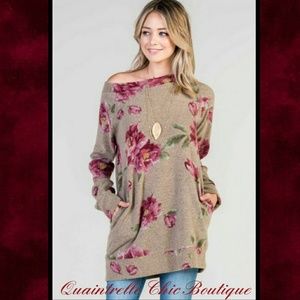 S LEFT🎉HP x 2🎉FIRESIDE MOCHA FLORAL SWEATSHIRT