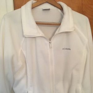 Columbia outdoorware zippered ivory fleece jacket